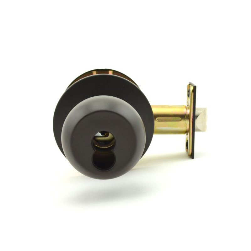Bouton de porte avec serrure, Bronze huilé