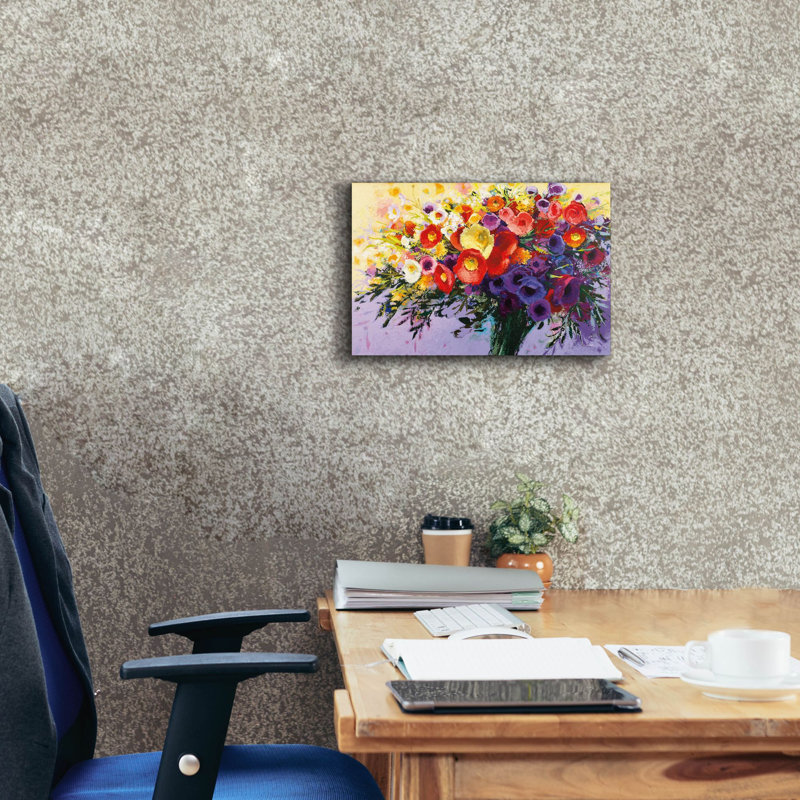«Wild And Flowery» par Shirley Novak, art mural sur toile, H 12 po x l 18 po x P 0,75 po