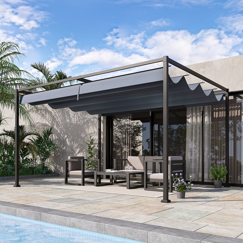 Abdelhamid 3.63m x 3m Metal BBQ Gazebo