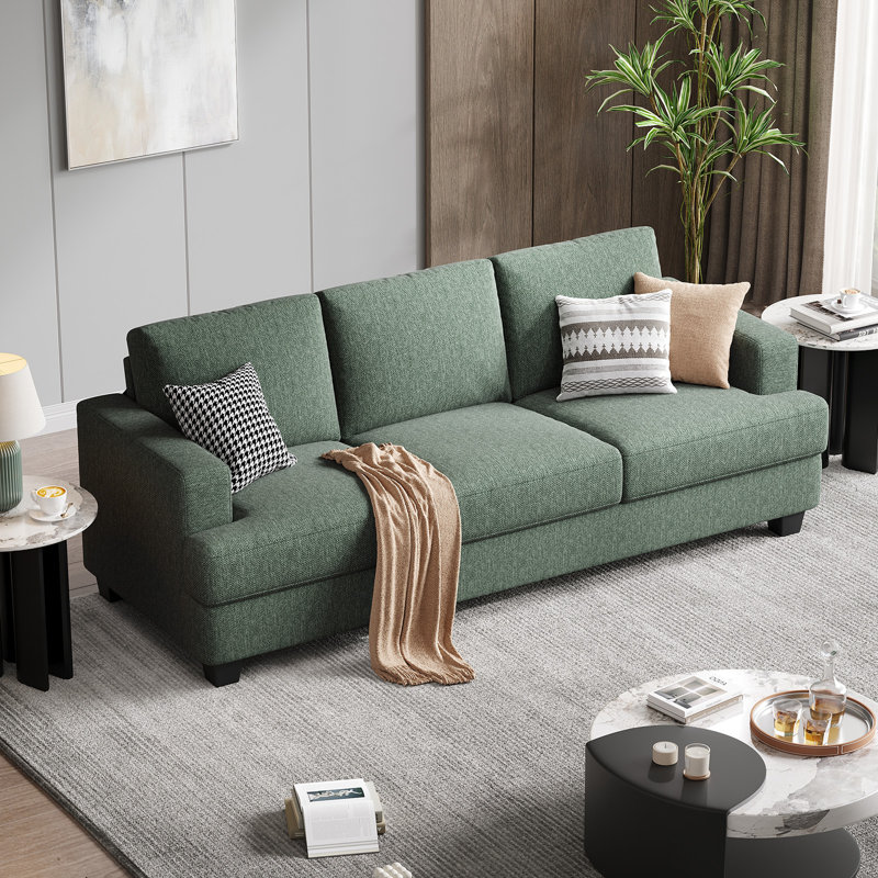 Canapé rembourré Brooklington, Polyester vert clair