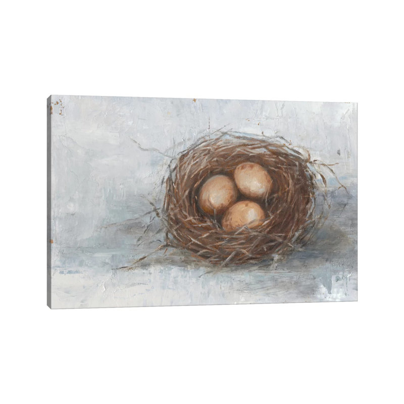 Rustic Bird Nest II by Ethan Harper - Wrapped Canvas Painting, 20.32 cm H x 30.48 cm W