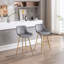 Tabouret de bar en velours avec repose-pieds chromé, ensemble de 2-654881959-654881961