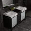 Armoire de salle de bain 55 pouces Latitude Run® Zilara en noir et gris, avec comptoir et robinet