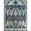 Hand Knotted Wool Damask Area Rug in Black/Camel/Blue/Pink-1811139562