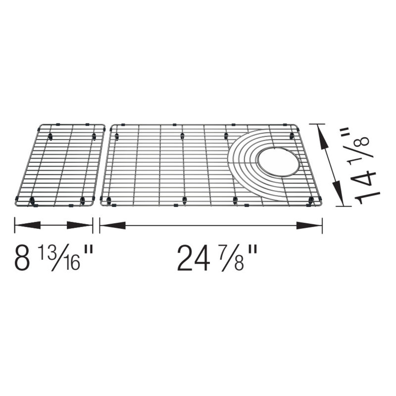 Grille d'évier en acier inoxydable pour évier de poste de travail 39 "Inteos