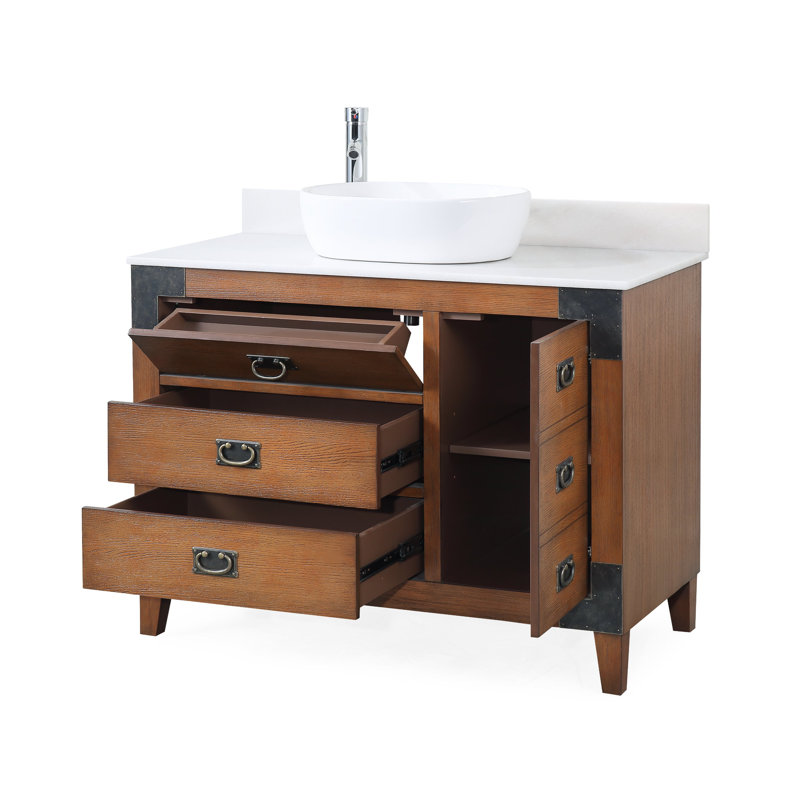 42'' Single Bathroom Vanity with Marble Top