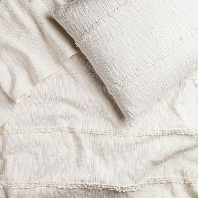 White Fringe Bedspread & Sham Set, Queen