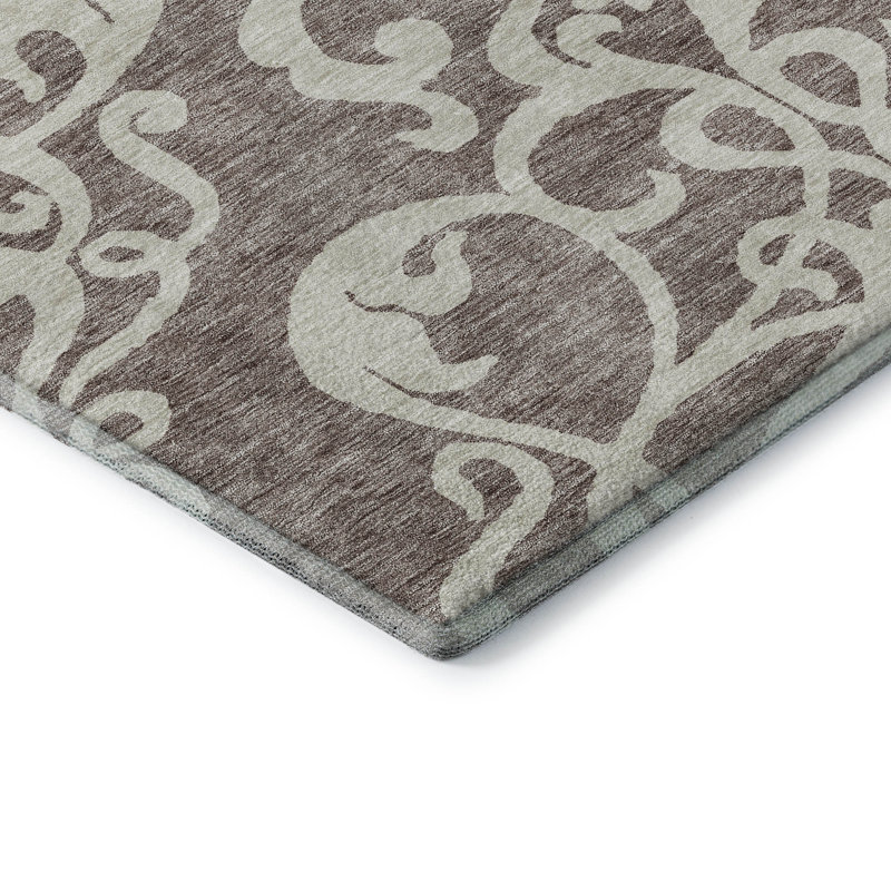 Premium Machine Washable Prisco Taupe Rug, Round 8'