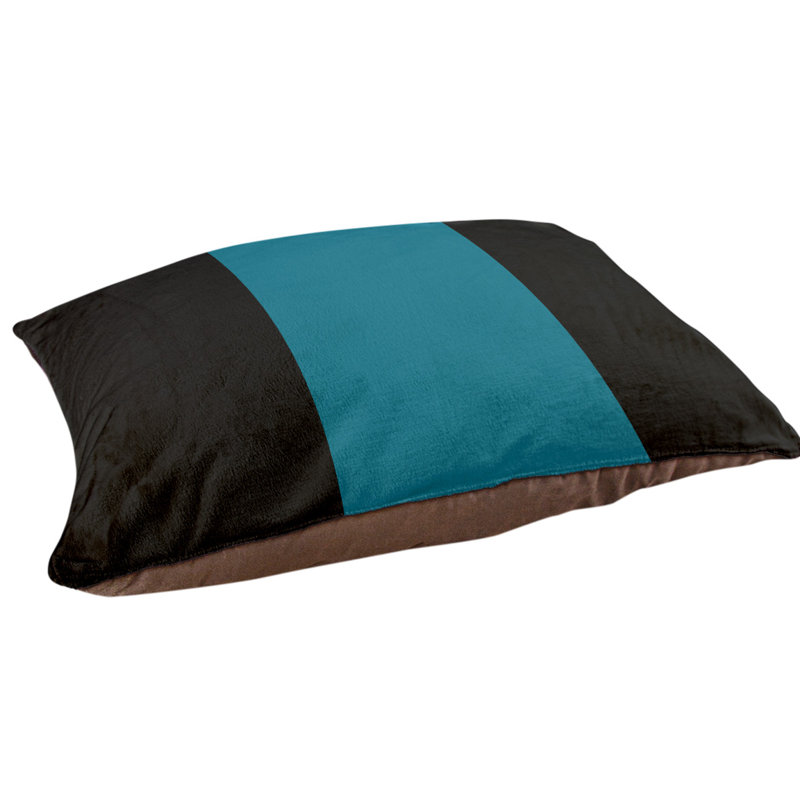 Coussin d'extérieur New York, Grand (l 50 po x P 40 po x H 7 po), Noir/turquoise