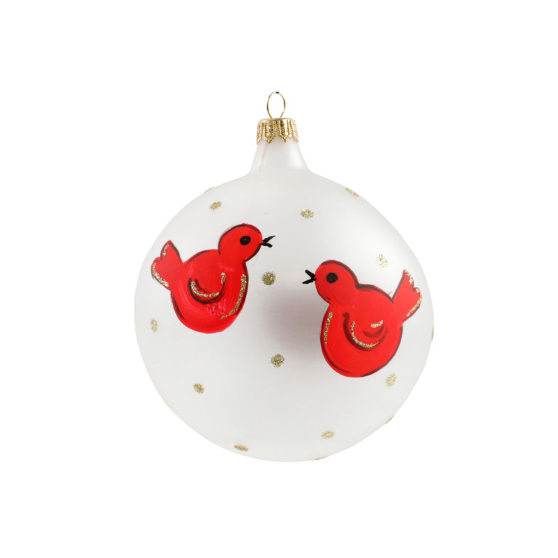 4'' Handmade Glass Animals Ball Ornament