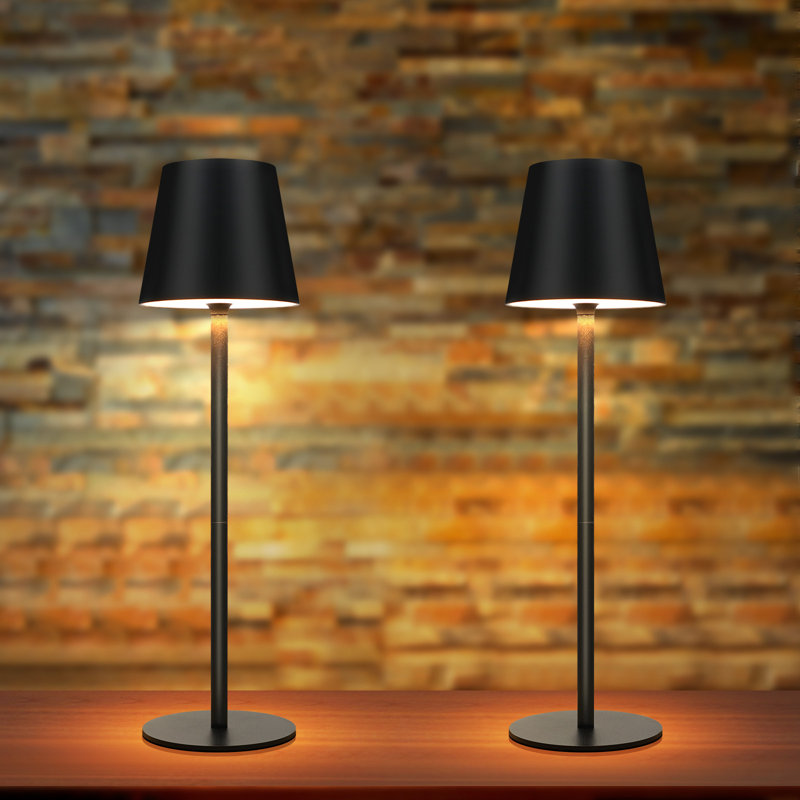 Ramola Metal USB Table Lamp, Black, Black