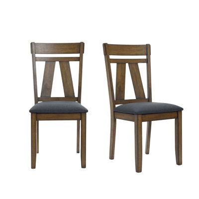 Modern Farmhouse Dining Chairs with Upholstered Seat, Set of 2
