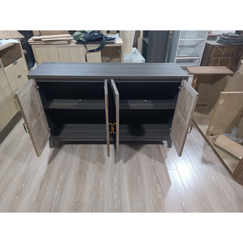 Buffet vintage avec rangement, grand buffet d'appoint avec 4 portes, armoire de rangement avec console de rangement, pour la cuisine, le salon, le couloir ou le vestibule