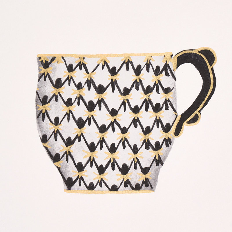 Onie's Teacups Wallpaper, Ink