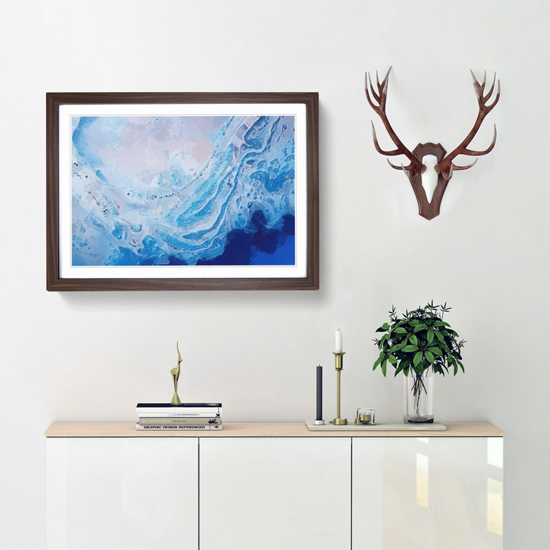 For My Moments in Abstract - Picture Frame Graphic Art Print, 27cm H x 36cm W x 2cm D, Walnut Framed