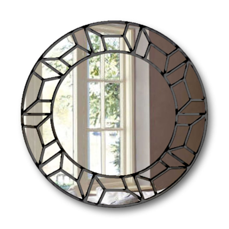 Meaghan Flat Wall Mirror, Black