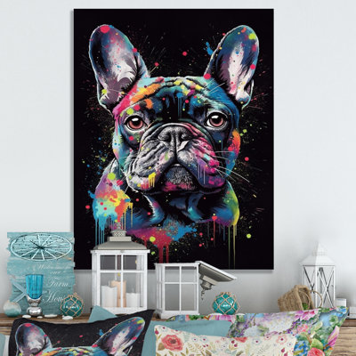 Portrait de bouledogue noir et bleu - impressions de carlin
