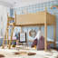 Lit peu encombrant avec rangement, lit mezzanine en bois aggloméré simple, chambre d'enfant moderne