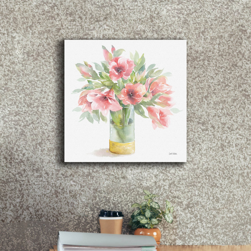 «Epic Graffiti» «Pink Amaryllis» par Leslie Trimbach, art mural sur toile, H 18 po x l 18 po x P 0,75 po