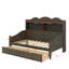 Lit de jour avec tiroirs de rangement, lit de jour en bois avec tablettes de rangement à 3 niveaux-1401868576