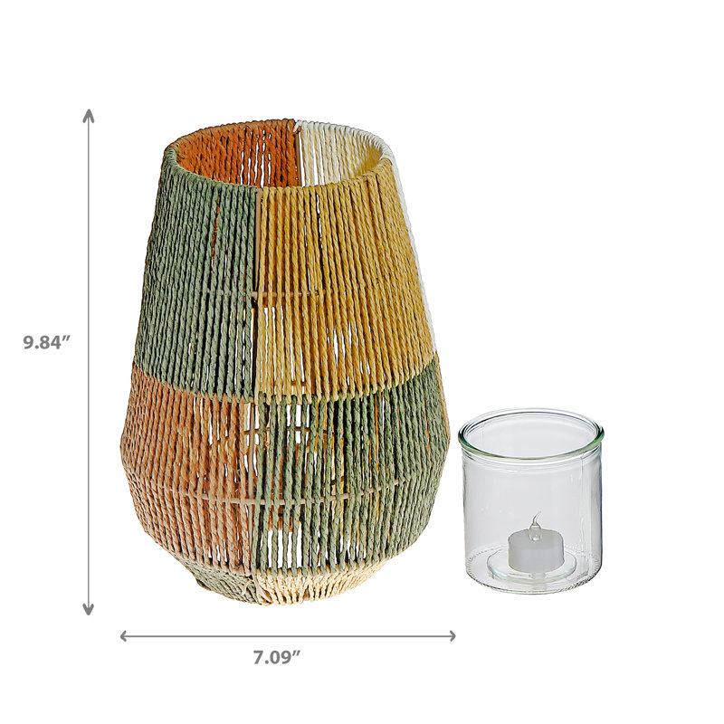 Lanterne oblongue verte, H 9,84 po x l 7,09 po x P 7,09 po