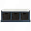 Banc de rangement rustique avec 3 paniers en rotin classiques amovibles, banc d'entrée avec coussin amovible-45757784