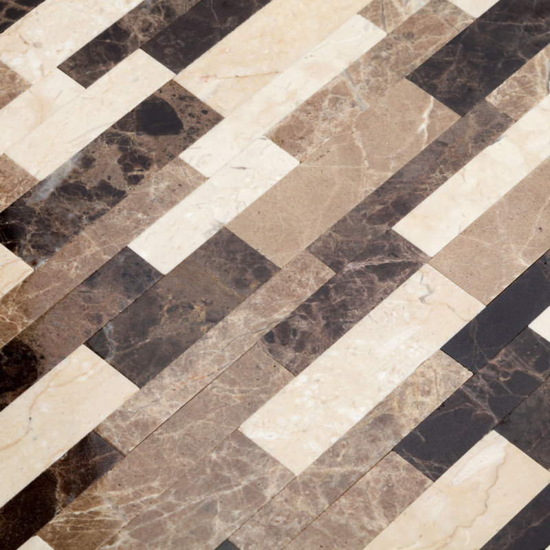 11.34'' W x 11.65'' L Natural Stone Peel and Stick Mosaic Tile, Amber Brown