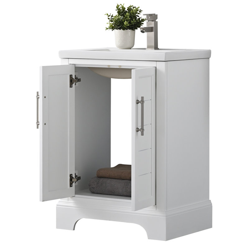  24" Single Bathroom Vanity Set, White