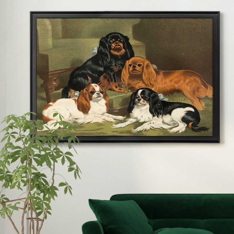 Toy Spaniels - Reproduction de photo sur toile, H 30,5 po x l 42,5 po x P 1,5 po, Noir