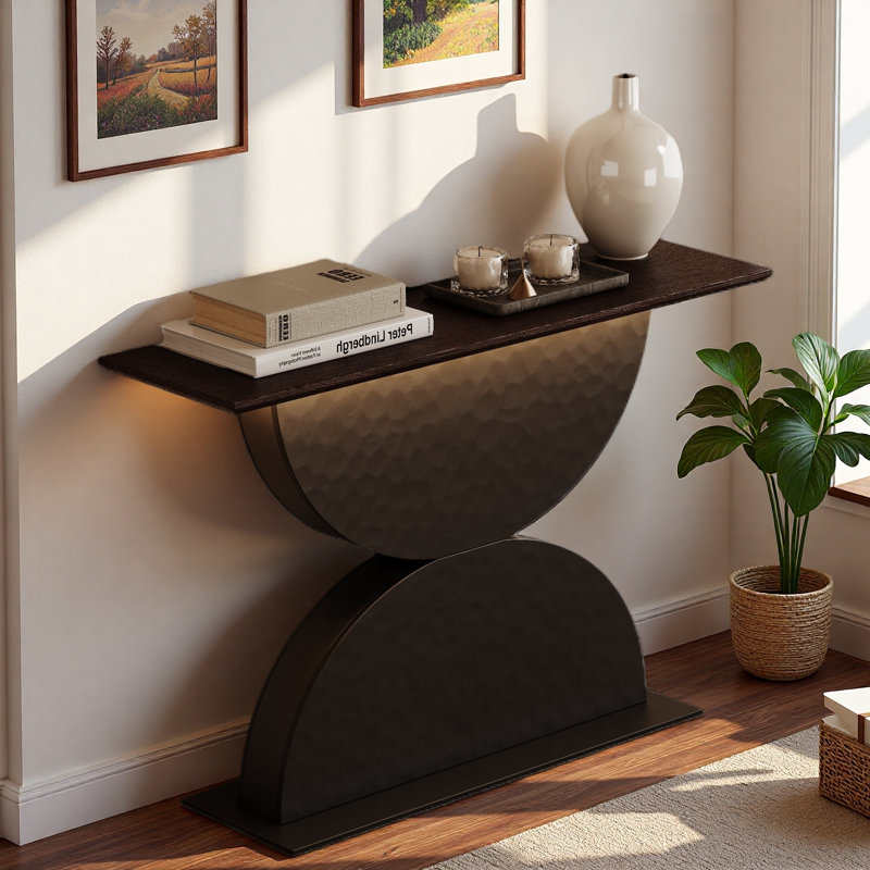Console demi-cercles avec lumière DEL et texture en forme de marteau 3D