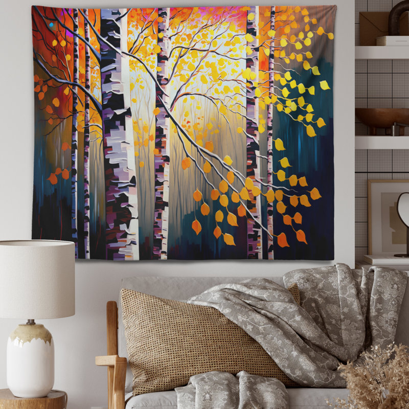 Tapisserie en polyester avec boules d'automne Forest I, H 32 po x l 39 po