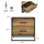 Table de chevet 2 tiroirs H 19,7 po avec structure en métal Patchell-392090295