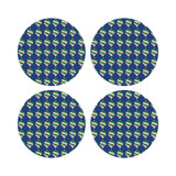 Xmas Ornament Vegan Leather Round Pebble Placemat