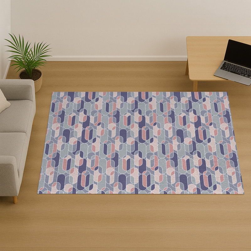 Geometric Area Rug, Runner 70 x 140 cm