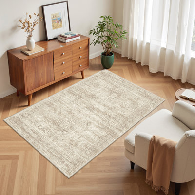 Washable Distressed Persian Rug