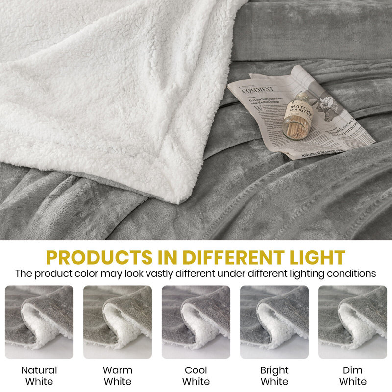 Blankets And Throws Throw Blanket, 230cm x 200cm, Grey