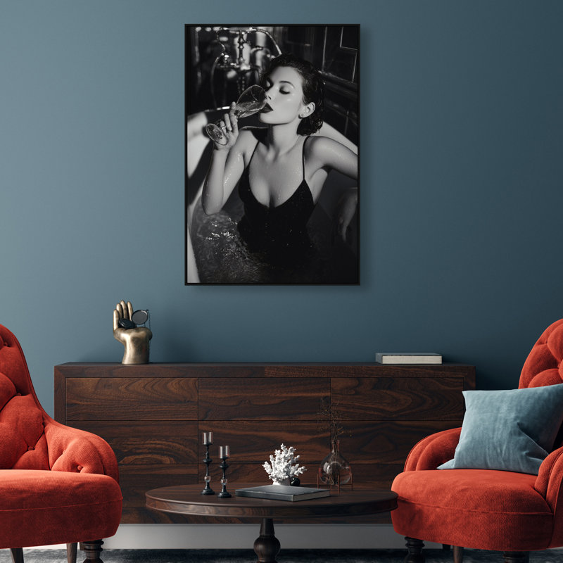 Darkened Glow Print by Oliver Gal, 55"H x 37"W, Black Floater Frame