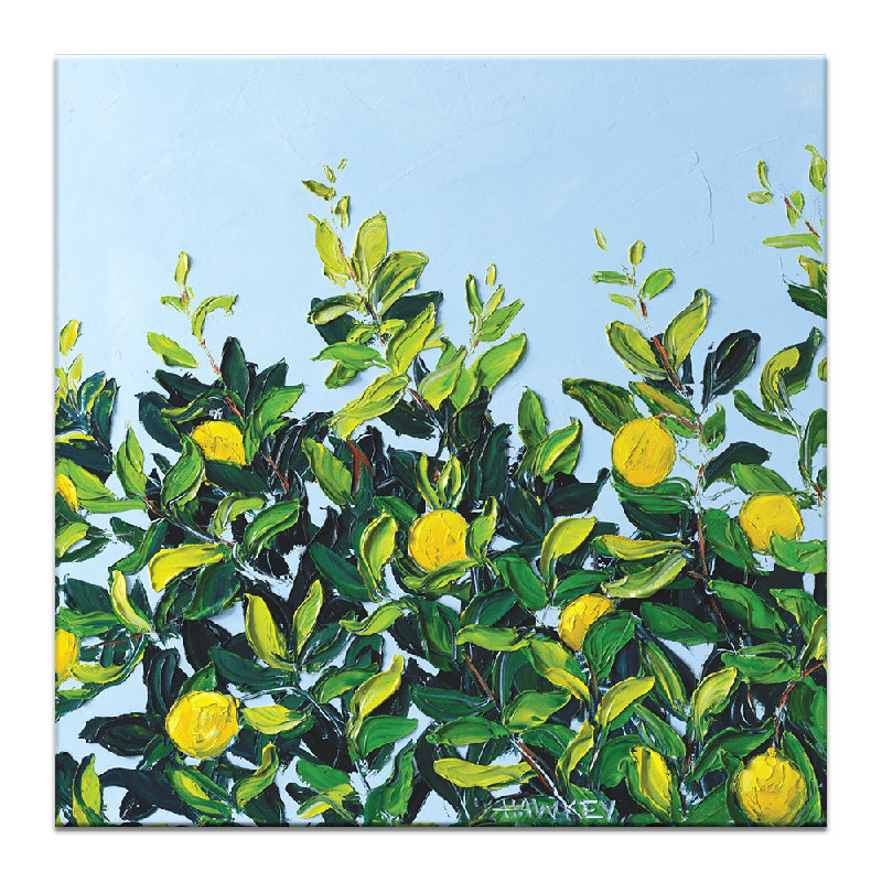 Lemon Tree by Rosalind Wheeler - Painting on Canvas, 41cm H x 41cm W x 3cm D, Wrapped Canvas
