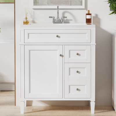 30'' Single Bathroom Vanity with Resin Top