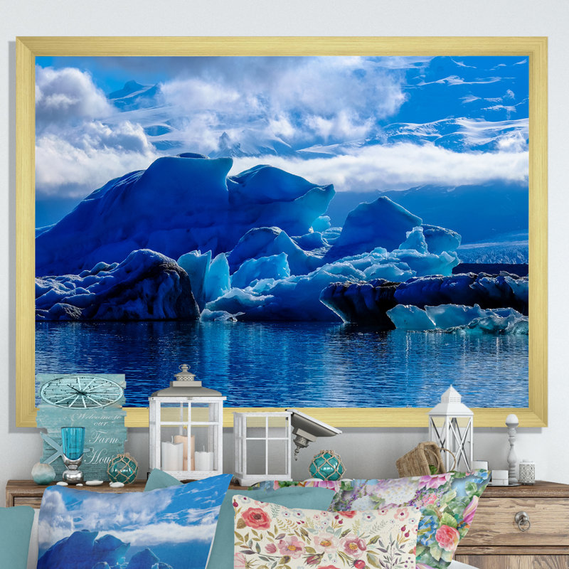 Impression sur toile Icy Alaskan Wilderness III, Encadrement doré, H 12 po x l 20 po x P 1 po