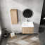 Meuble-lavabo 24 po avec armoire latérale et lavabo, quincaillerie rouille, meuble-lavabo élégant en résine, 24 po, surface à gratter, construction moderne