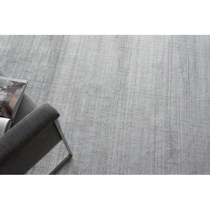 Sanctuary Hand Woven Silk and Wool Striped Area Rug, Rectangle 2' x 3'