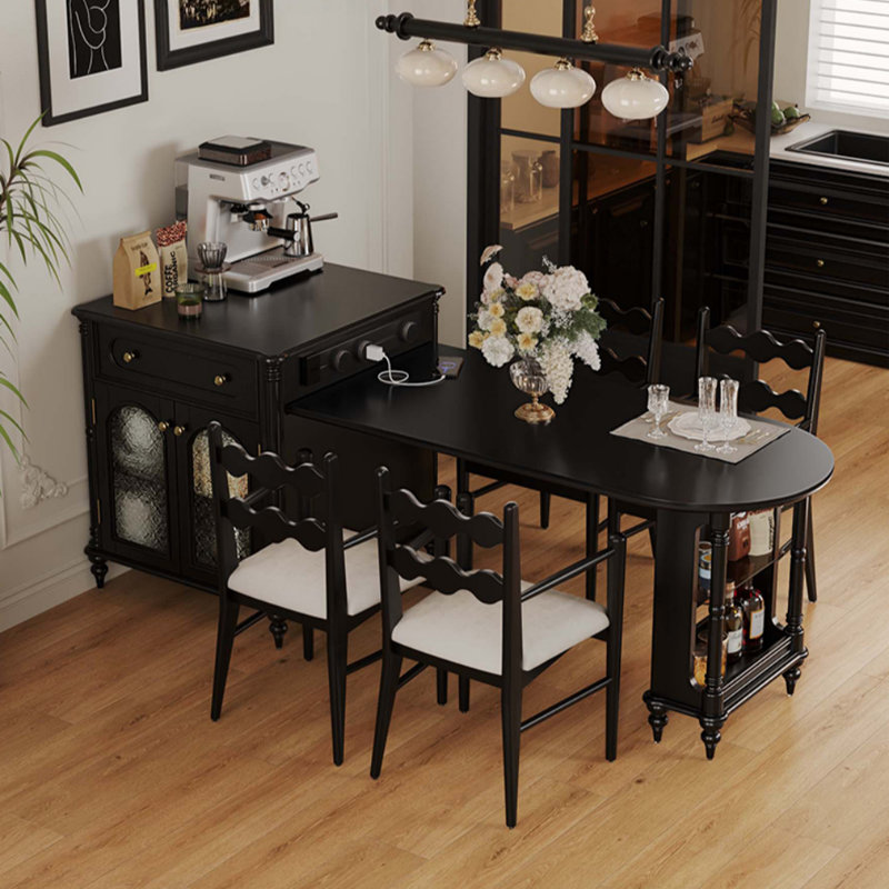 American Retro Black Dining Table