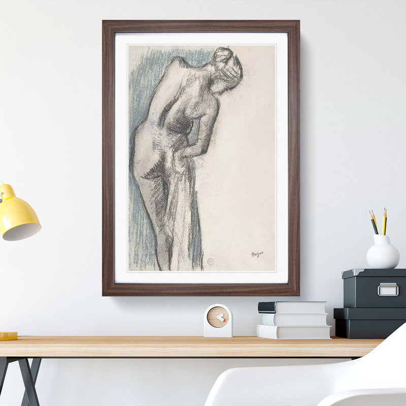 Study of a Nude Woman Vol.1 by Edgar Degas - Picture Frame Painting, 65cm H x 48cm W x 2cm D, Walnut Framed