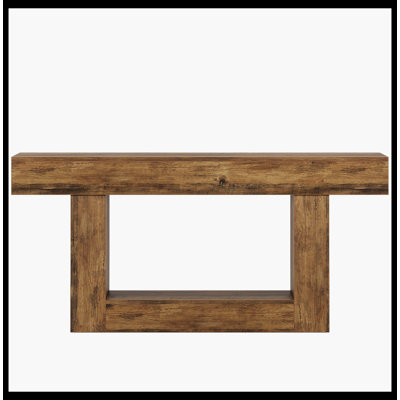 Console de 63 po en bois, table d'entrée à 2 niveaux