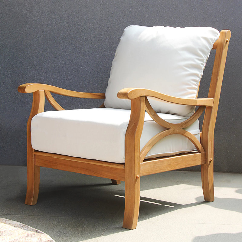Brunswick Teak 2 - Person Patio Conversation Set with Cushions, Off White