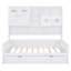 Lit de jour en bois double avec 2 tiroirs, armoire et tablette tout-en-un, blanc-534752500