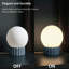 Lampe de table sphérique en verre opale à intensité variable 6,9 po avec base en résine bleue et support de lampe E12, certifiée cULus pour les tables de chevet de chambre à coucher, les tables d'appoint de salon, les bureaux à domicile, les entrées, les chambres d'hôtel ou l'éclairage d'ambiance de café-2078206502