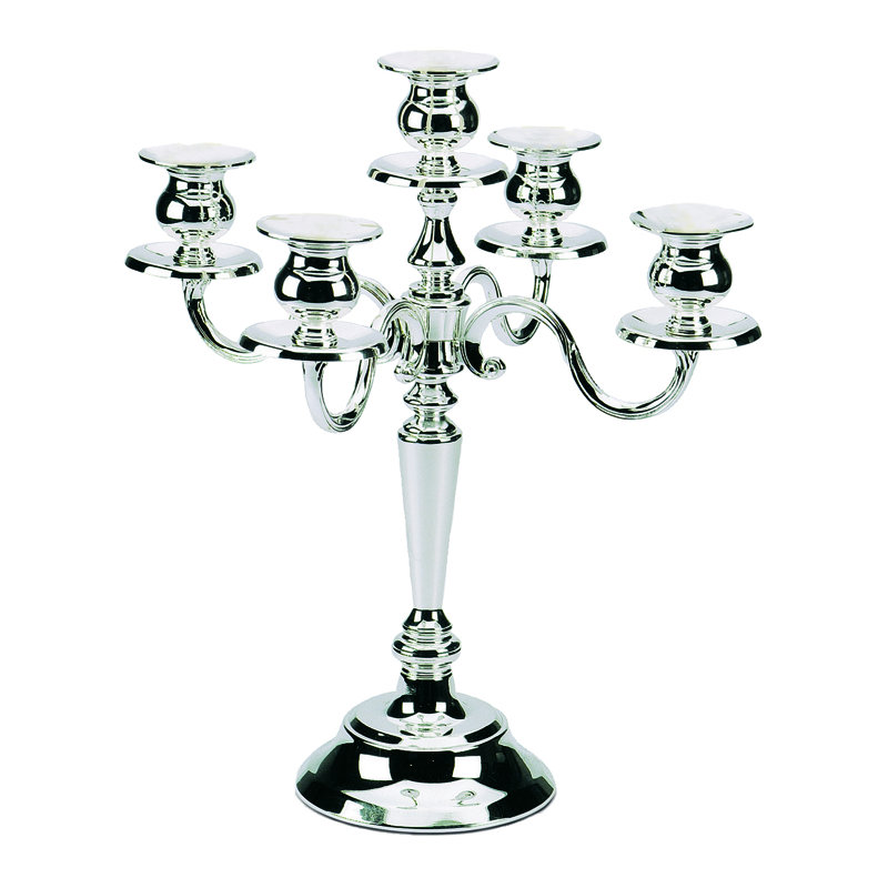 13.8'' H Stainless Steel (18/10) Tabletop Candelabra, 6