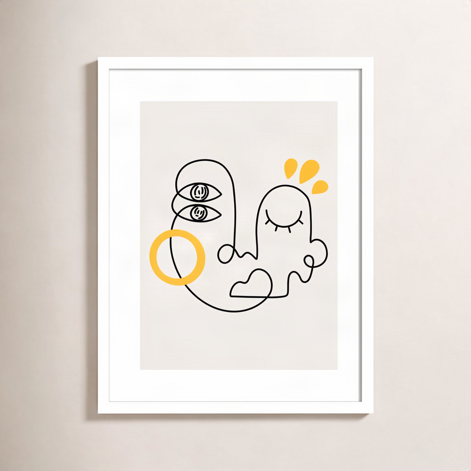 Still Here Print by Shatha Al Dafai, 25.38" H x 20.38" W x 0.875" D, White Framed
